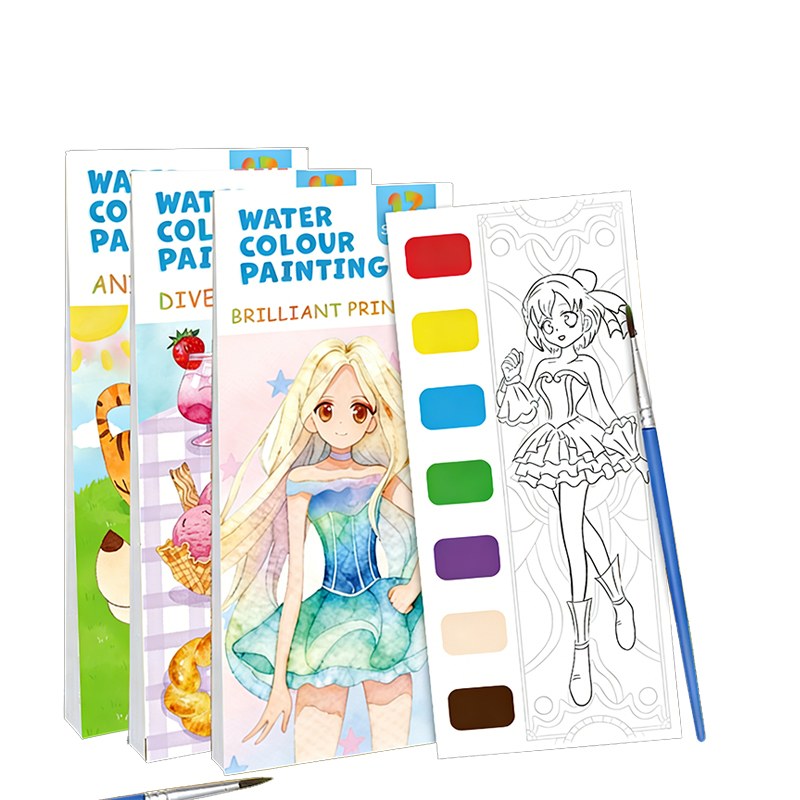 Hardback Watercolor Painting Book na may Built-in na Paint